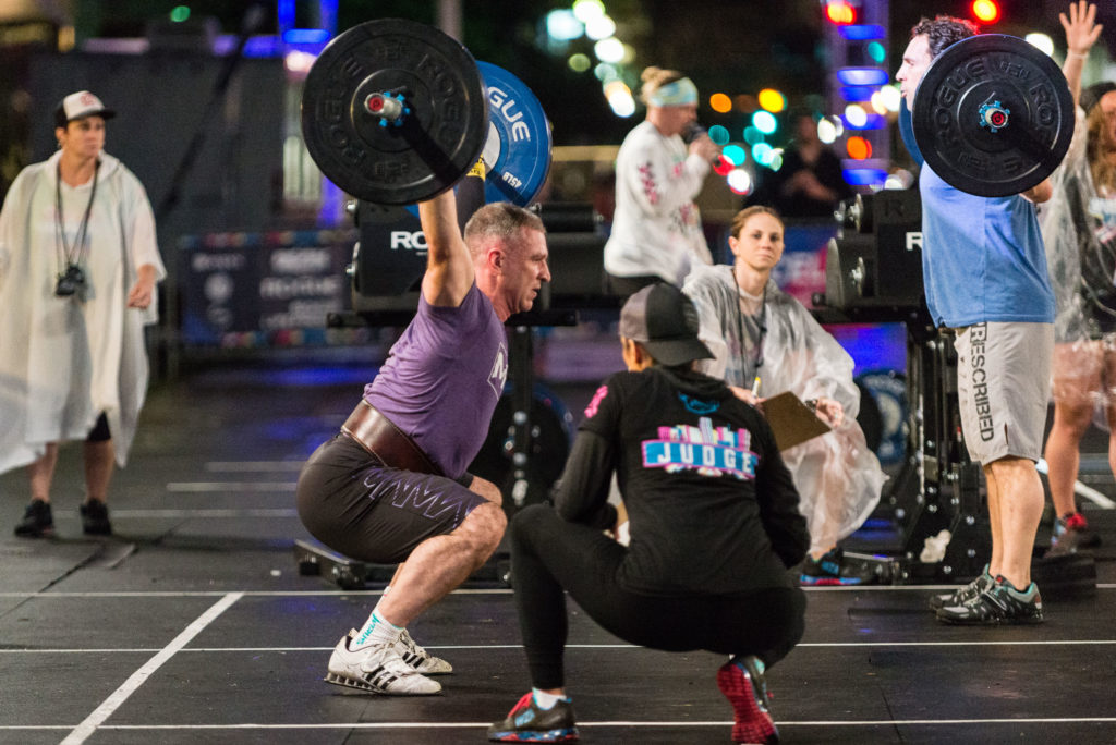masters athlete eddie simpsom competing in crossfit event the wodapalooza